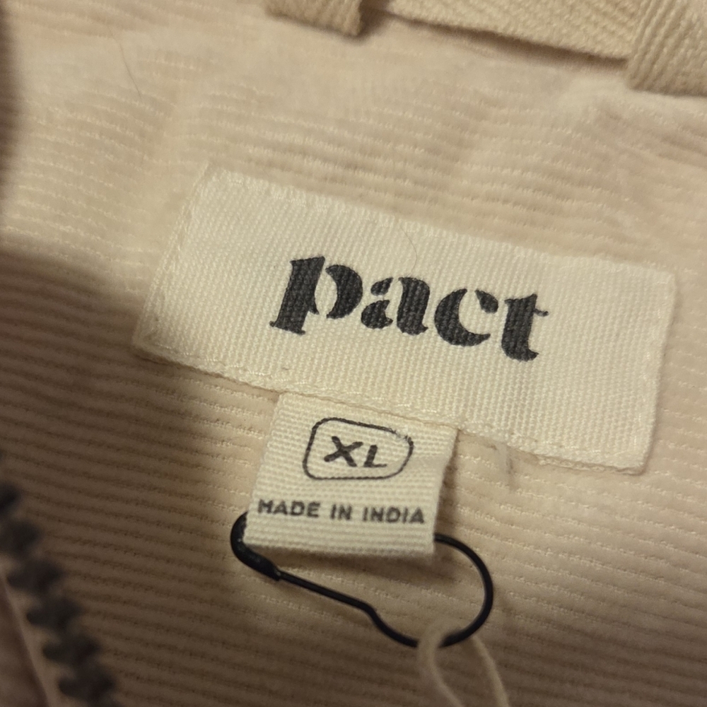 NWT Pact Corduroy Bomber Jacket Sandshell Beige Women's XL Modern Organic Cotton - Picture 5 of 9